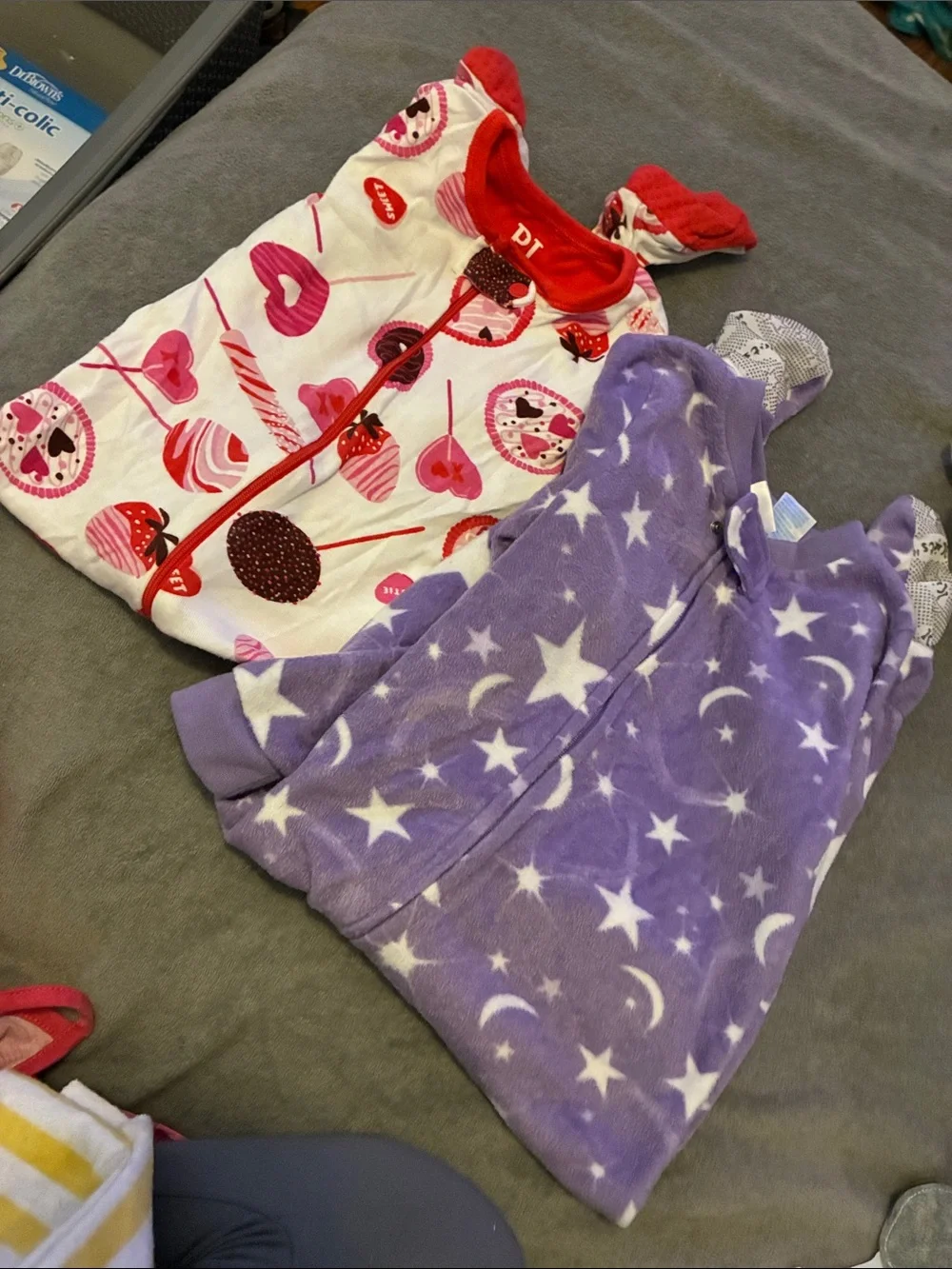 Place Two-Piece Sleep Sack Set - Purple & White with Red Accents